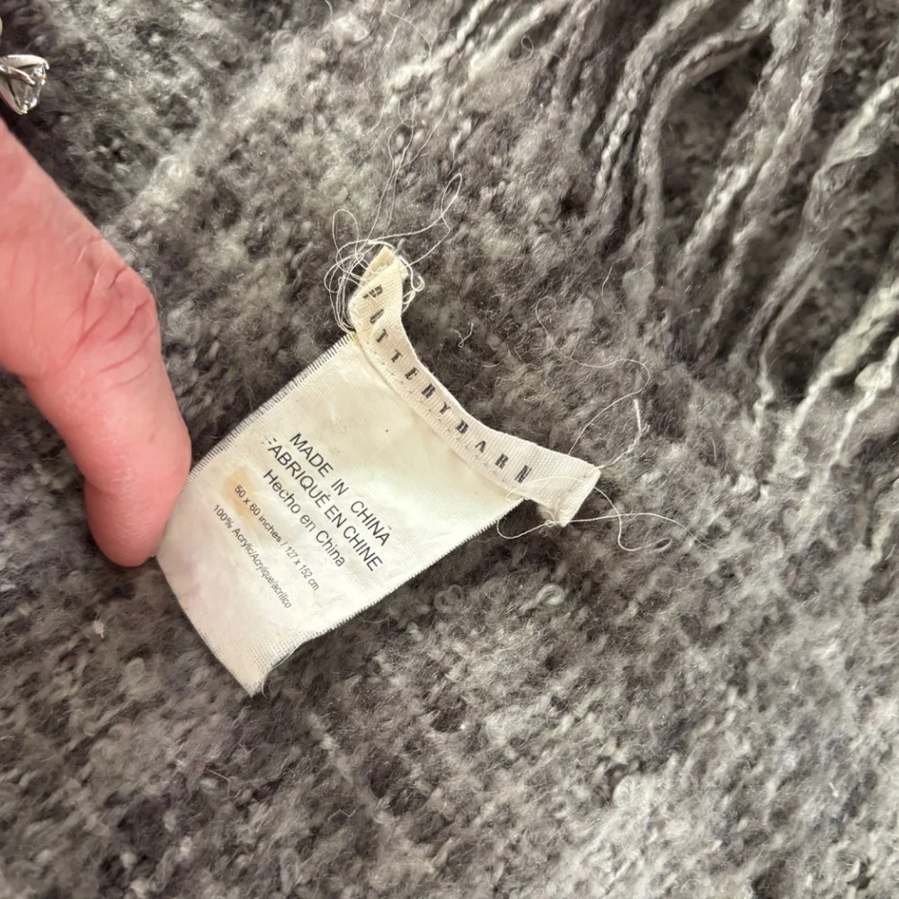 Pottery Barn throw gray